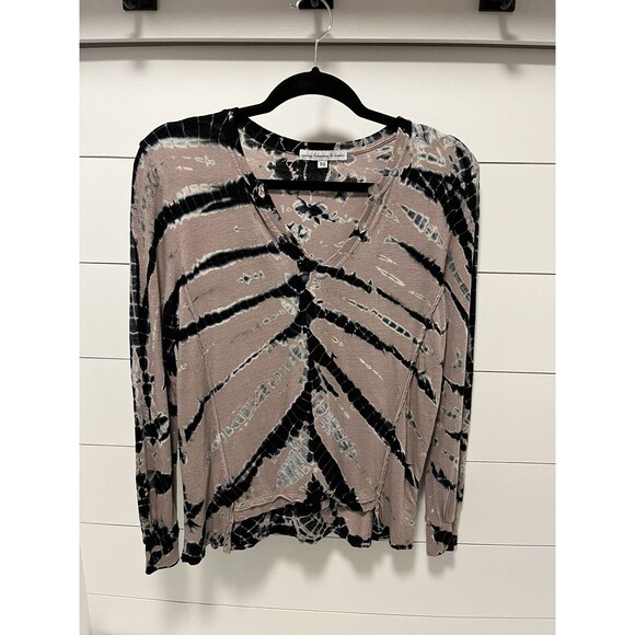 Young Fabulous & Broke Tops - Young Fabulous & Broke Tie Dye Long Sleeve Top Linen Blend Size XS